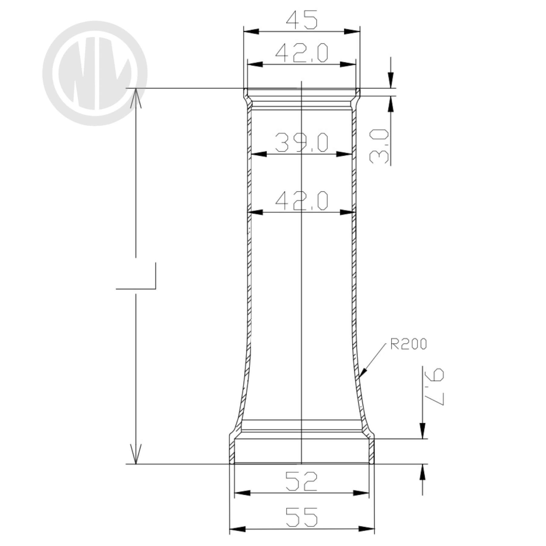 HT-008 CRMO Ø55x45x Length