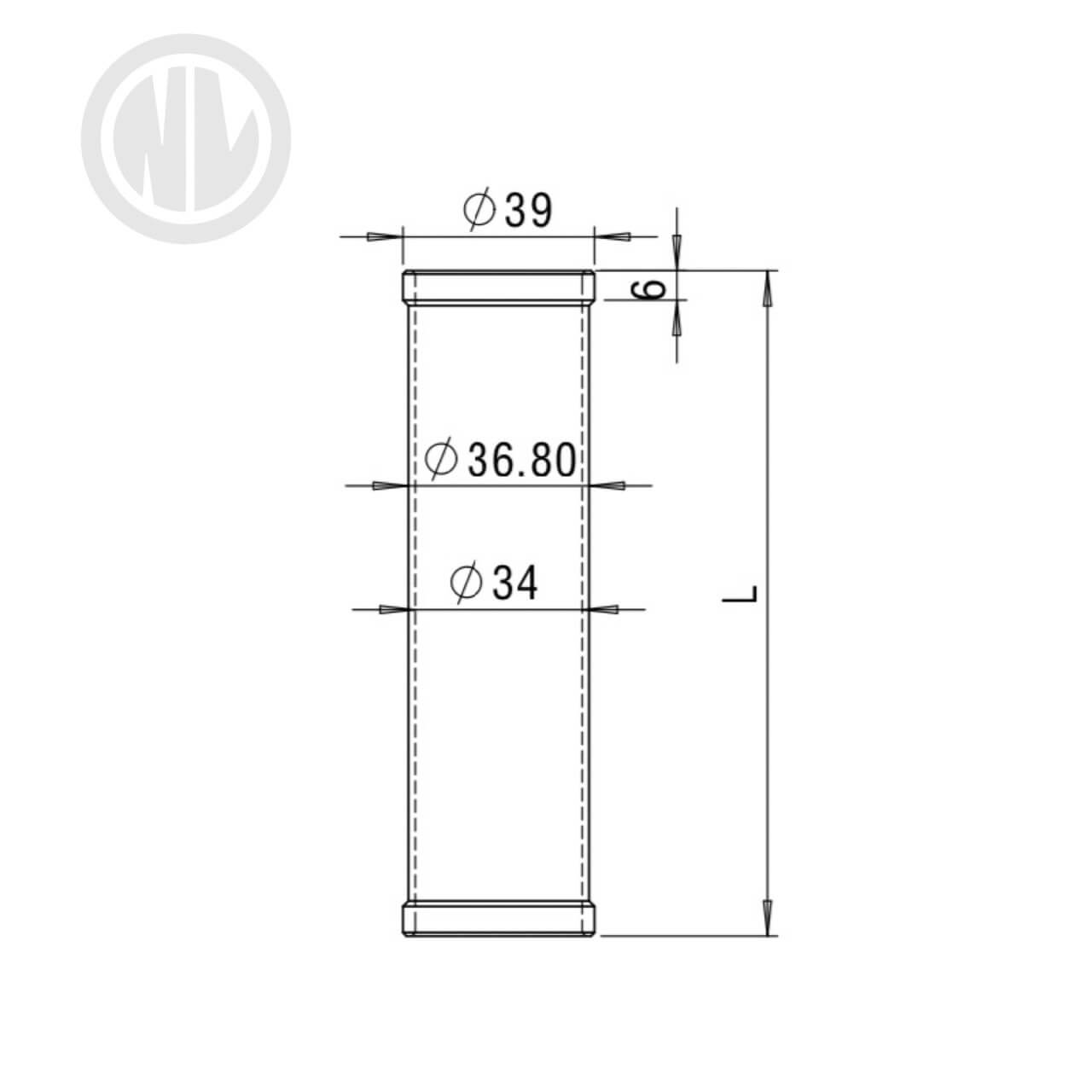 HT-012 CRMO Ø39x36.8x34x Length