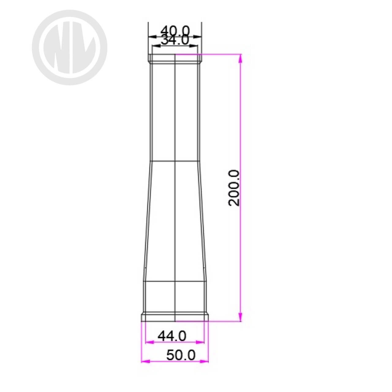 HT-014 CRMO Ø50x40x Length